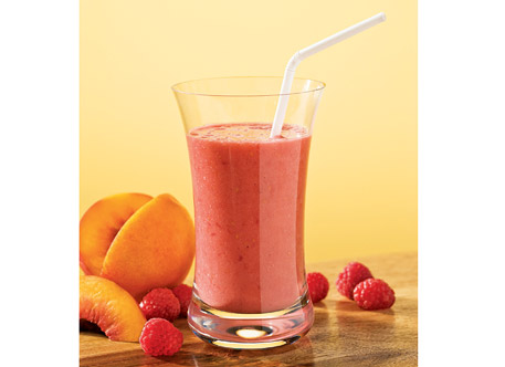 Raspberry Peach Lemonade Protein Smoothie Recipe