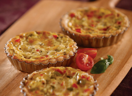 Spinach, Bacon and Roasted Red Pepper Mini Quiche