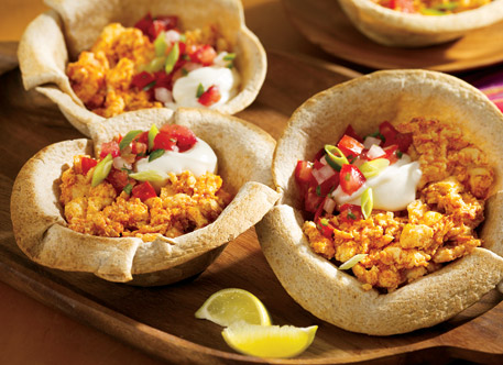 Mexican Eggs in Tortilla Cups