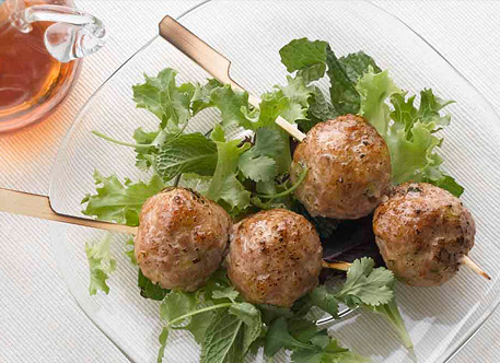 Vietnamese Meatballs with Fresh Herb Salad